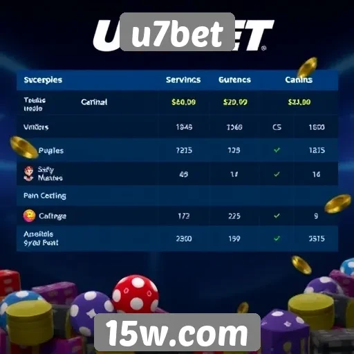 Comparação entre U7bet e concorrentes do mercado